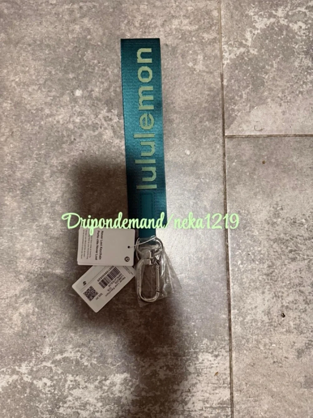 Lululemon Never Lost Keychain- Camp Green/Lime & Yours/Silver